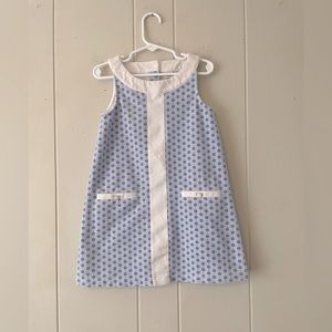 Janie and Jack Indigo Tile Print Summer Boardwalk Dress Size 5